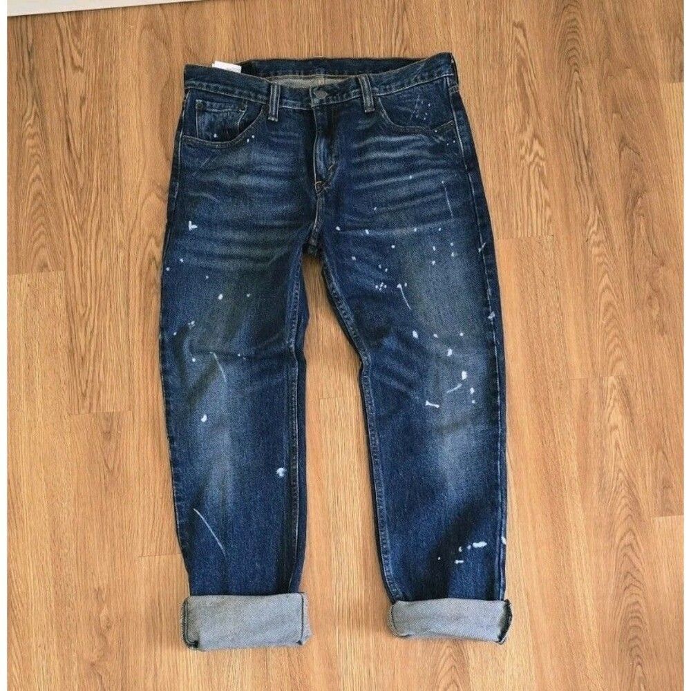 Levi’s Men’s Jeans W32 L30 Blue Paint-Splatter 501 Original Fit